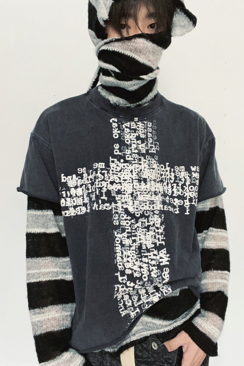 Distressed Cross Graphic Tee