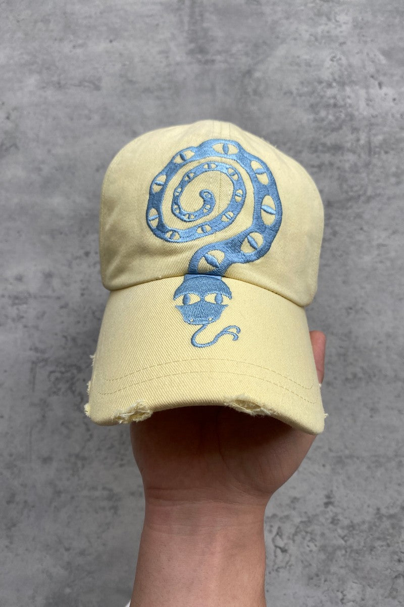 Distressed Snake Embroidered Cap