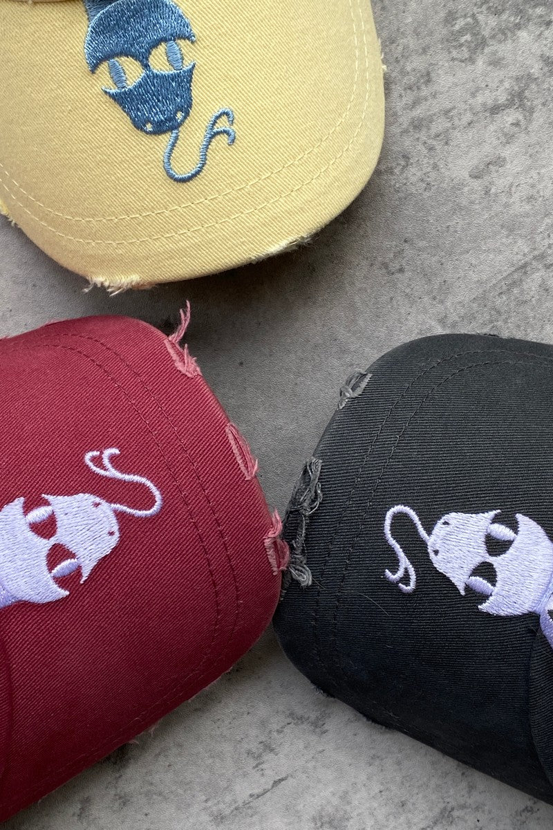Distressed Snake Embroidered Cap