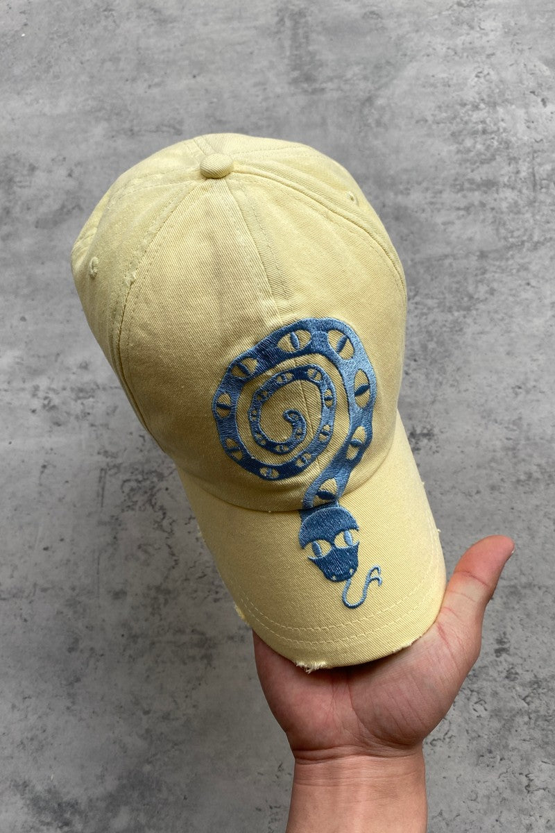 Distressed Snake Embroidered Cap