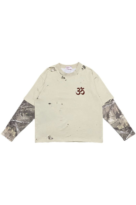 Distressed Camo Layered Tee