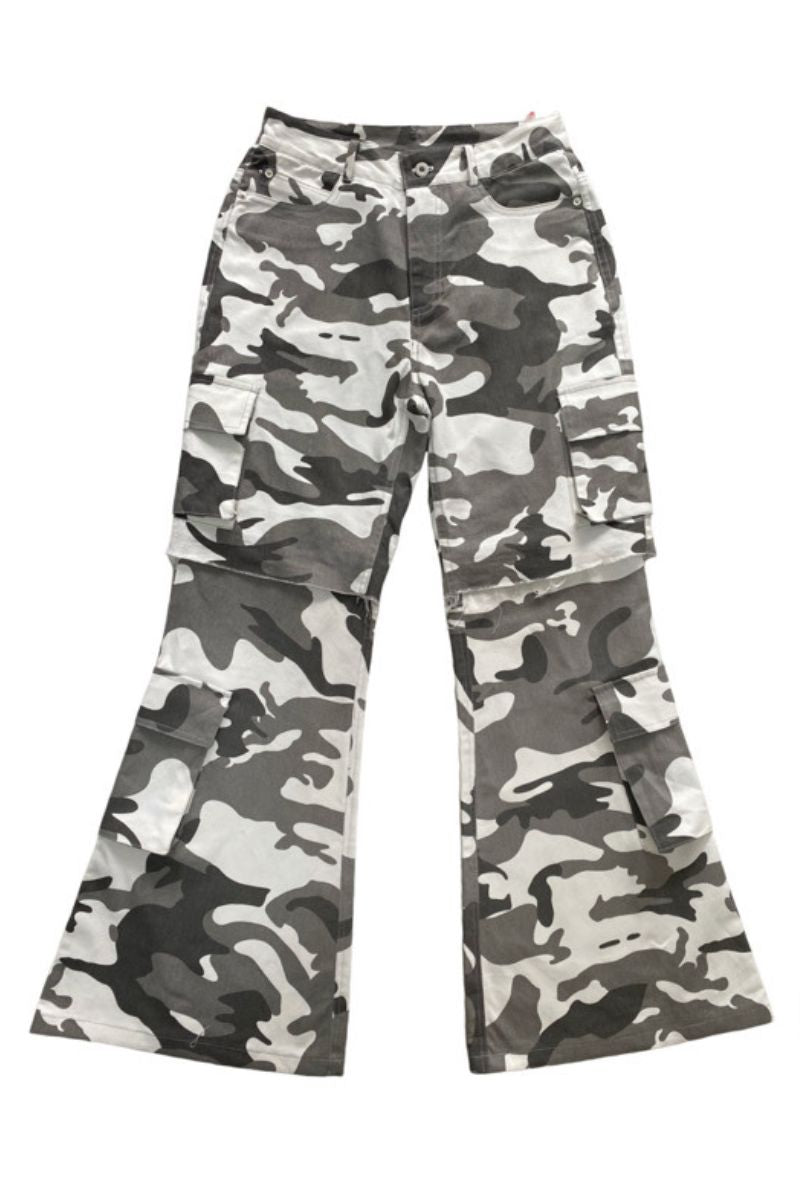 Convertible Camo Flare Cargo Pants