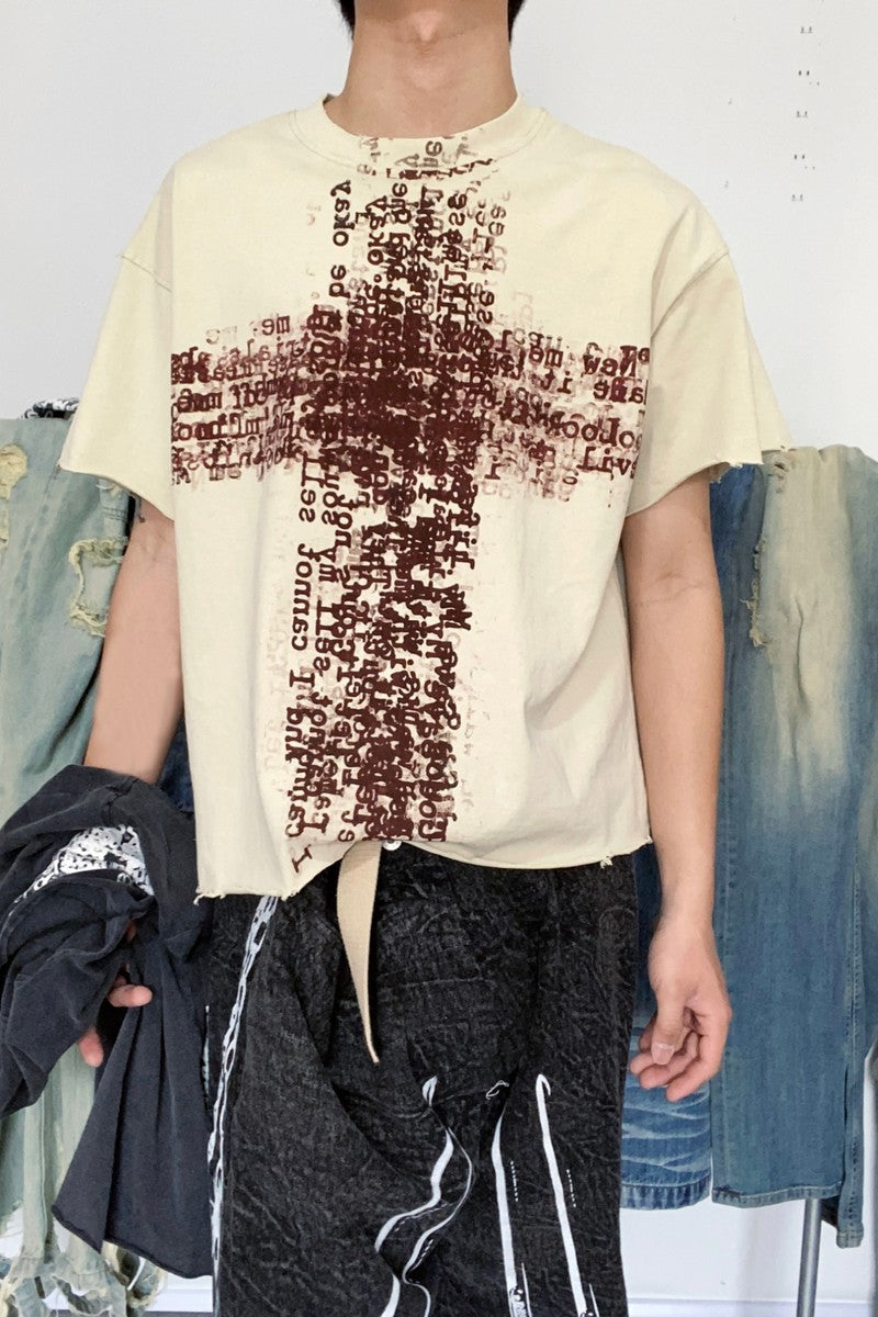 Distressed Cross Graphic Tee