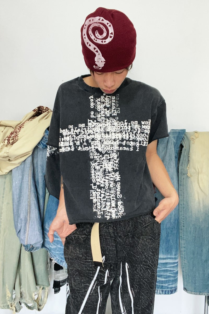 Distressed Cross Graphic Tee