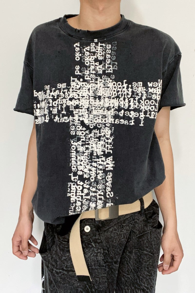 Distressed Cross Graphic Tee