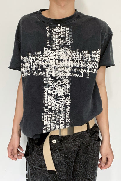 Distressed Cross Graphic Tee
