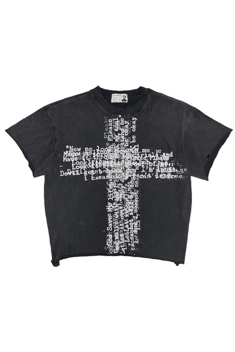 Distressed Cross Graphic Tee