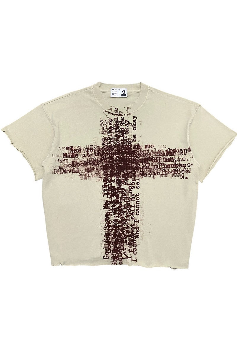 Distressed Cross Graphic Tee