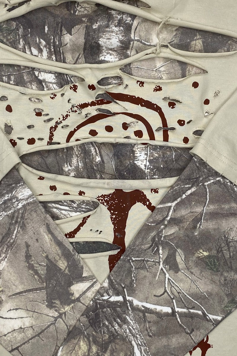 Distressed Camo Layered Tee