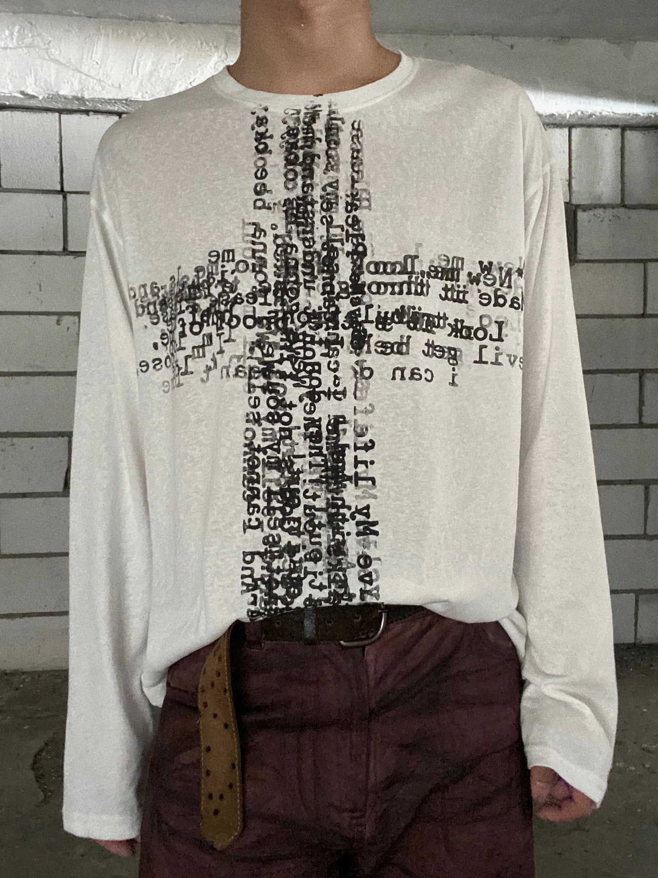 Cross Printed Long Sleeve