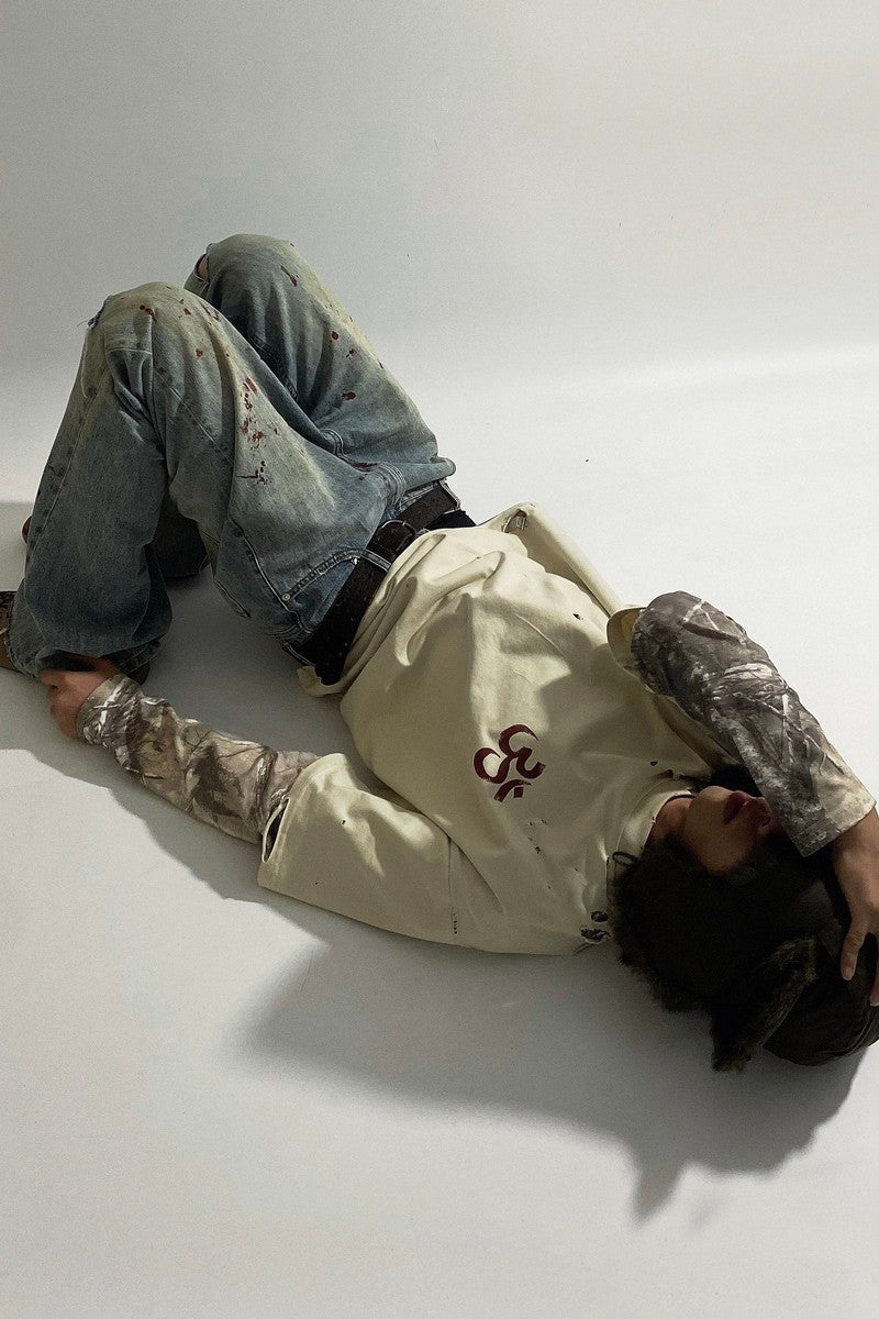Distressed Camo Layered Tee