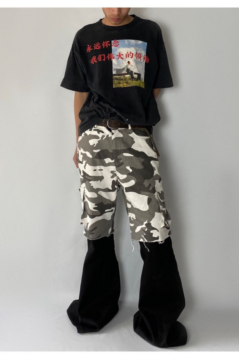 Convertible Camo Flare Cargo Pants