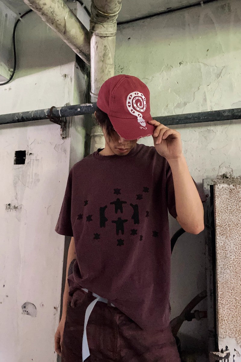 Distressed Snake Embroidered Cap