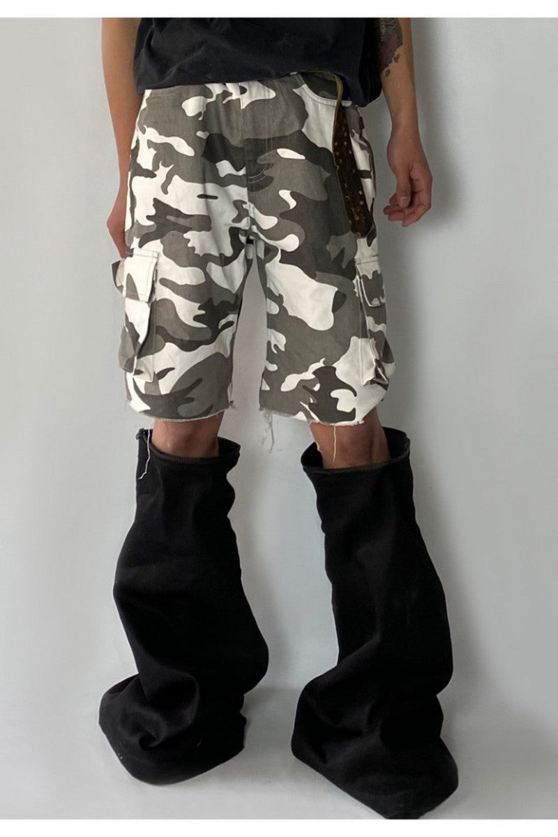 Convertible Camo Flare Cargo Pants