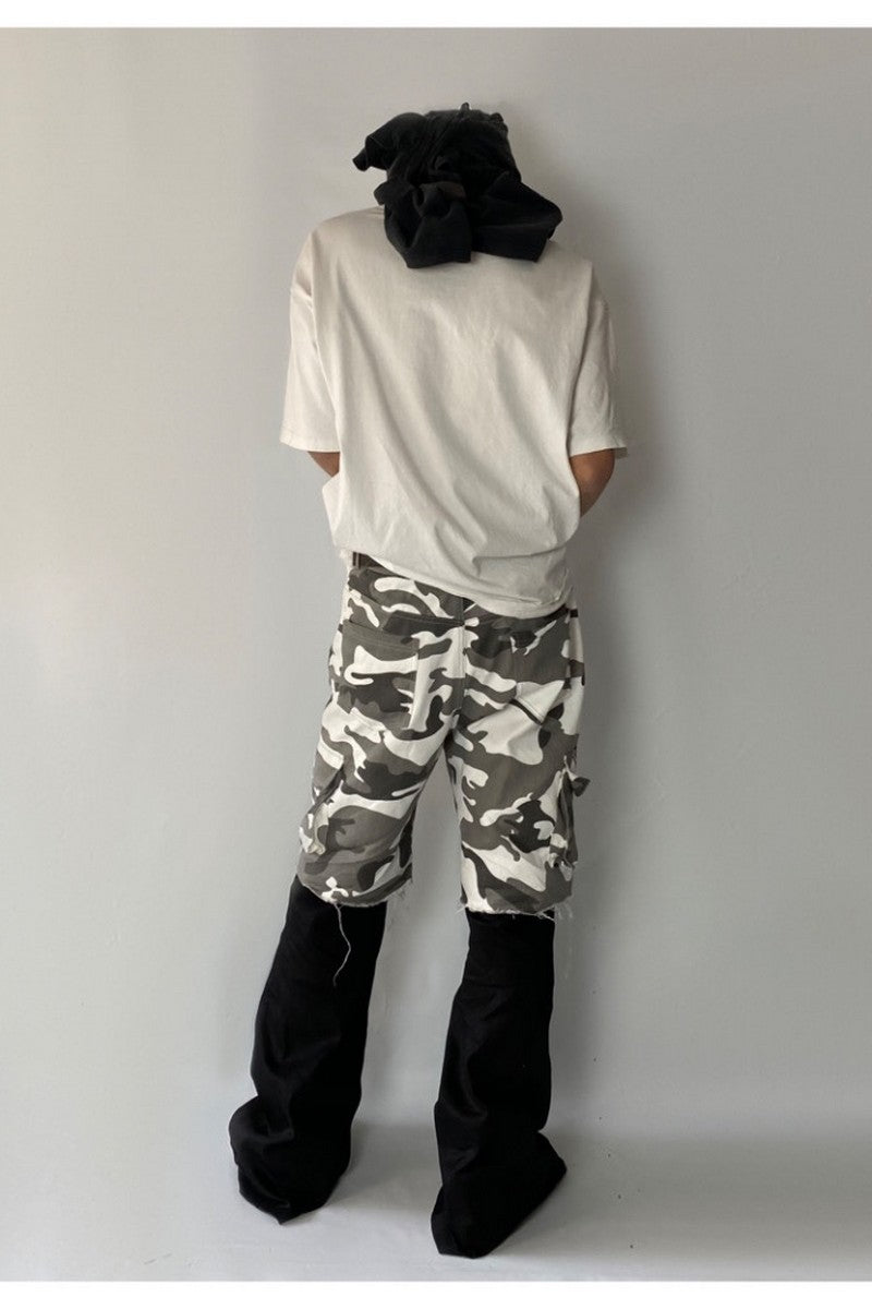 Convertible Camo Flare Cargo Pants