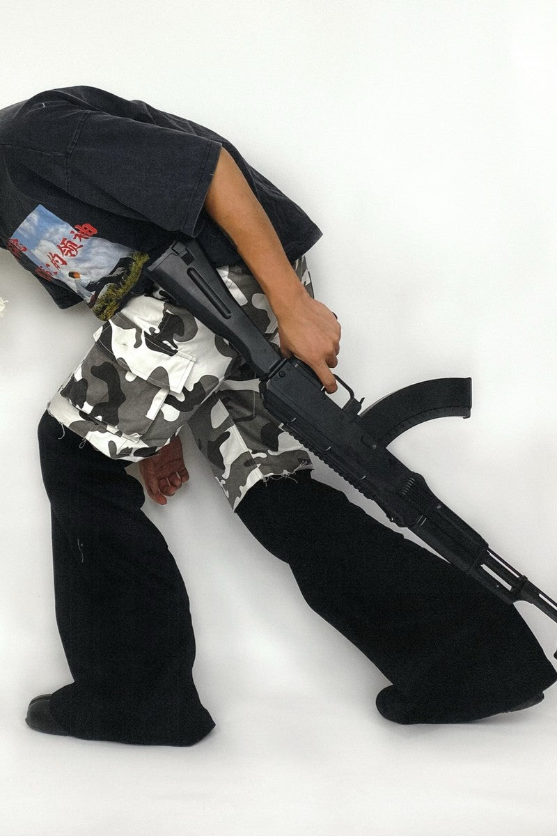 Convertible Camo Flare Cargo Pants