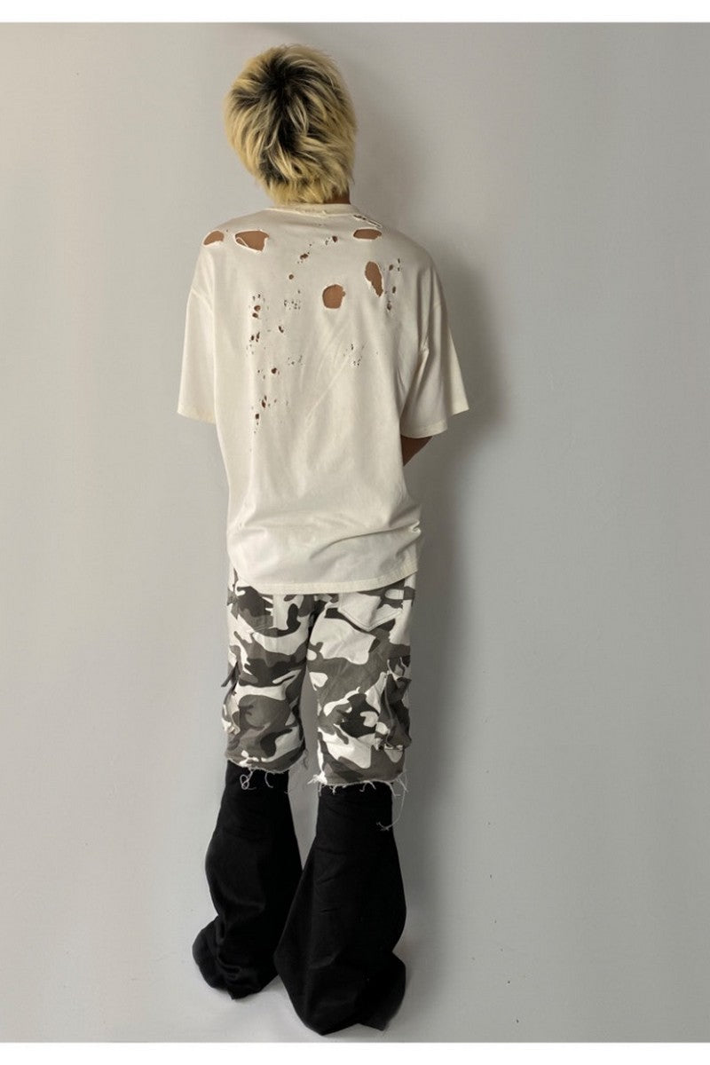 Convertible Camo Flare Cargo Pants