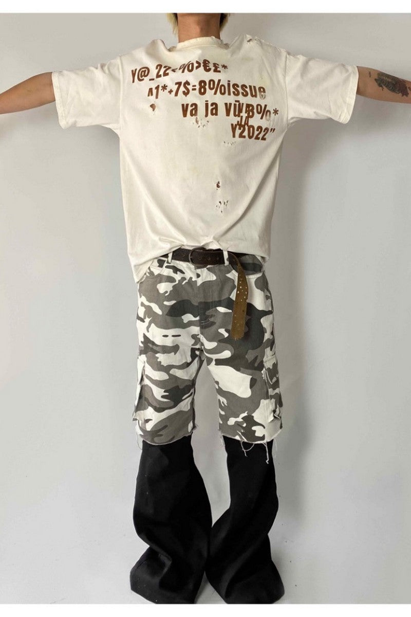 Convertible Camo Flare Cargo Pants