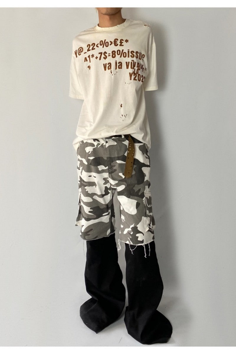 Convertible Camo Flare Cargo Pants