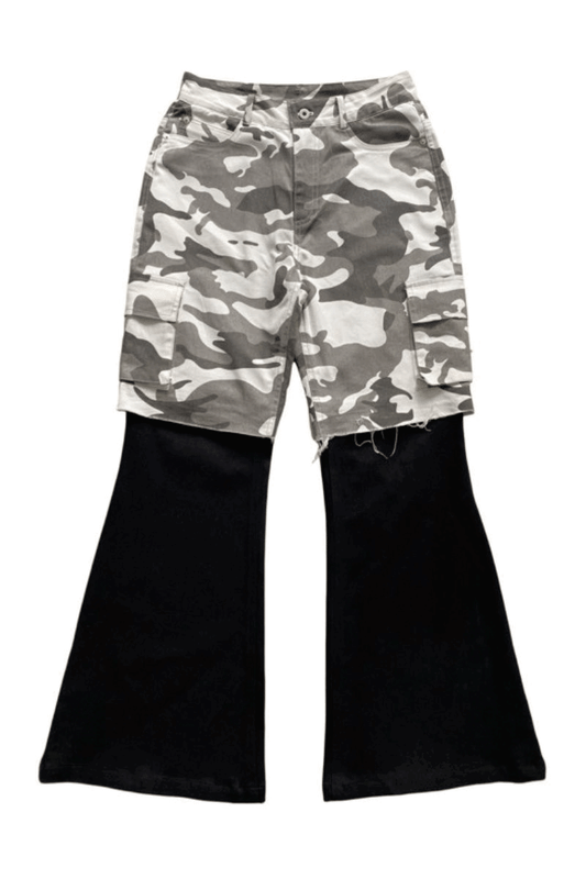 Convertible Camo Flare Cargo Pants